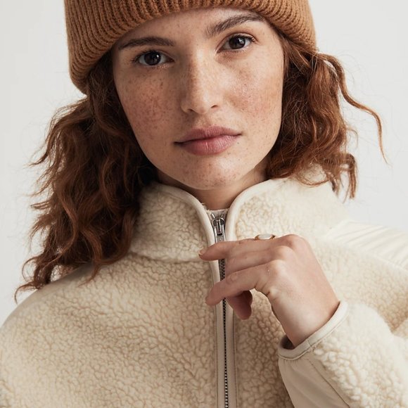 Madewell Faux Shearling Half-Zip Pullover - Picture 5 of 5